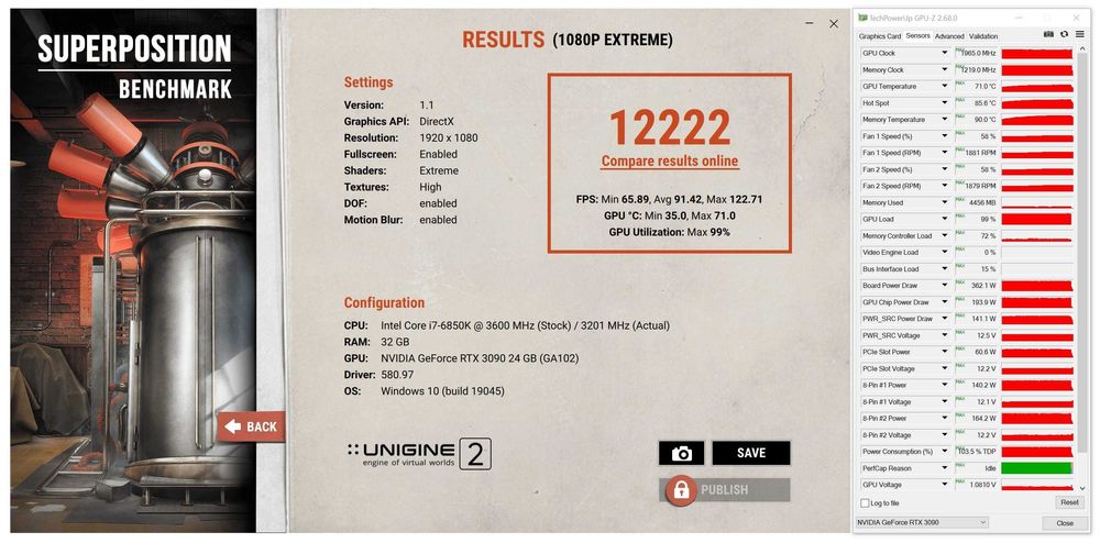 Видео карта GPU GALAX GeForce RTX 3090 SG 24GB GDDRX6 HDMI/DisplayPort