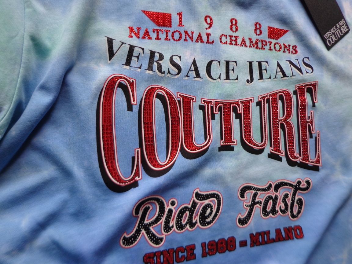 Мъжка тениска Versace Jeans Couture tie dye slogan print T-shirt