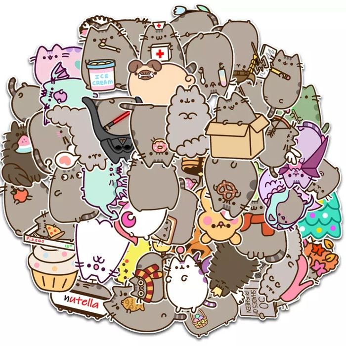 Микс от 20бр. лепенки с Pusheen котета