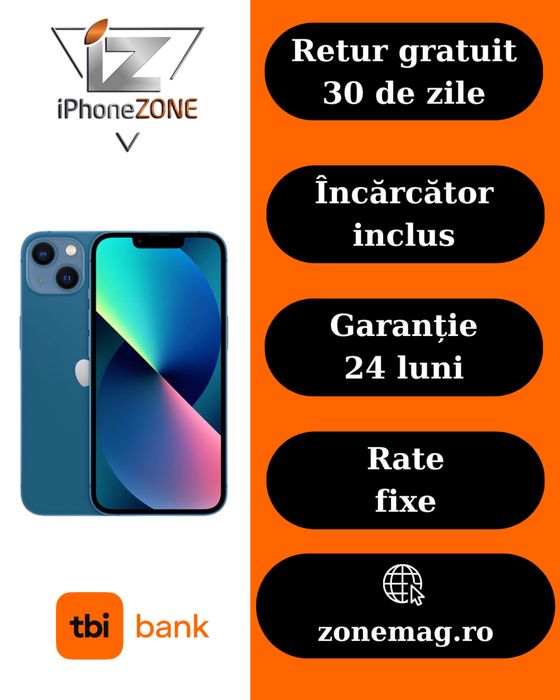 Iphone 13 128GB 100% Grad B Garantie Rate zonemag.ro