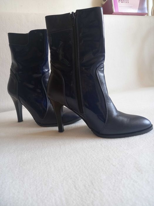 Botine piele naturala elegante cu toc Benvenuti