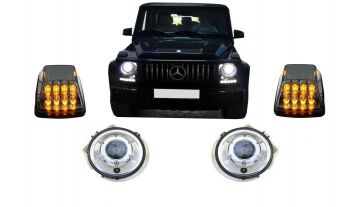 Faruri Crom si Lampi Semnalizare LED Bi-Xenon Look Tuning Mercedes-Be