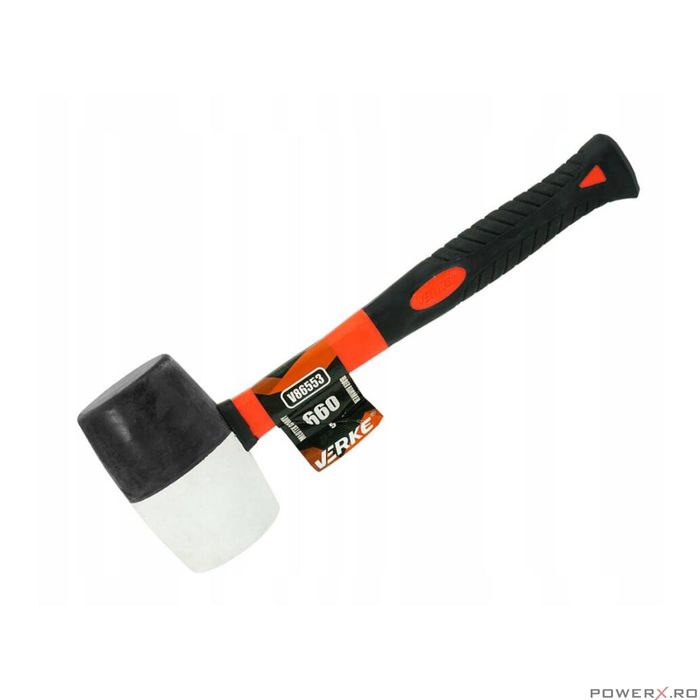Ciocan din cauciuc cu maner din lemn, cap rotund 1100 g, Verke