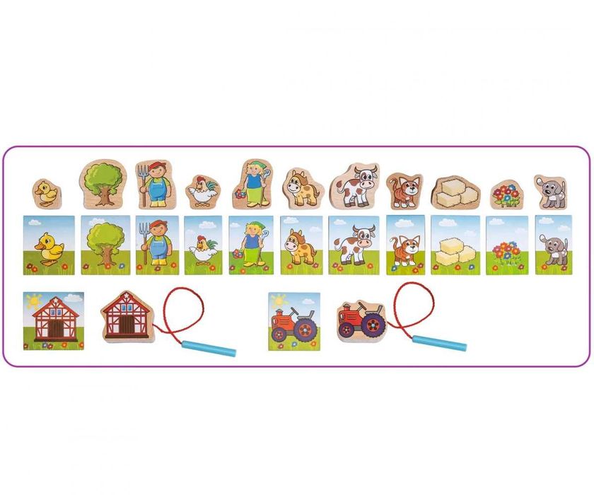 Игра за нанизване Eichhorn, ферма с 13 части