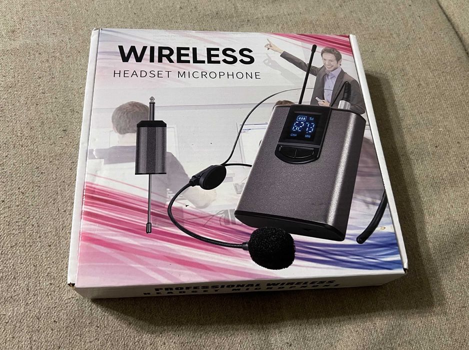 Set microfon wireless headset lavalier 3 microfoane complet