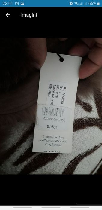 Haină Nouă din piele+ blană naturală Italia