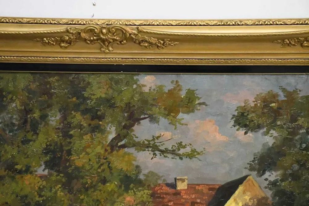 Tablou / pictura, tehnica ulei pe panza, 105x124x6 cm / 79,5x99 cm