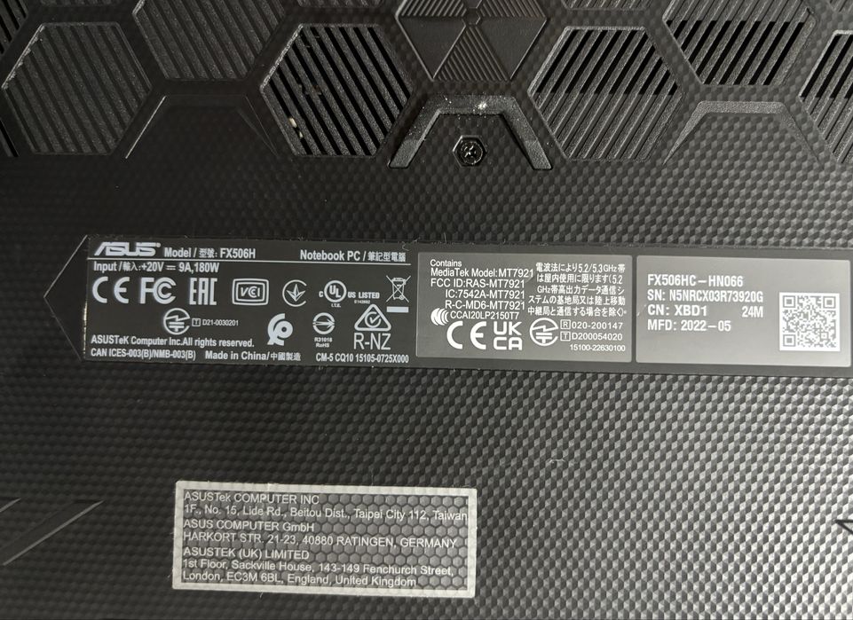 Asus Tuf F15 FX506HC