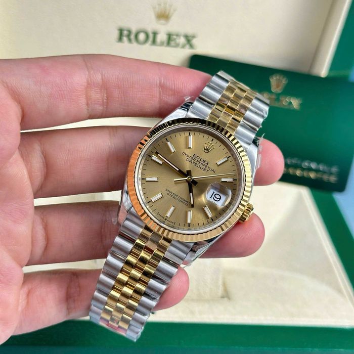 rolex datejust 36mm двуцветен златен циферблат