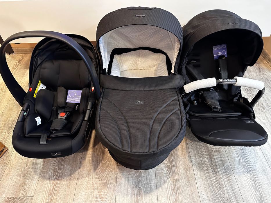 НОВА НЕИЗПОЛЗВАНА количка 3 в 1 Cangaroo - Unique, Carbon Black