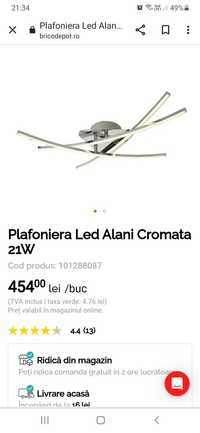 Plafoniera cromata cu led noua sigilata