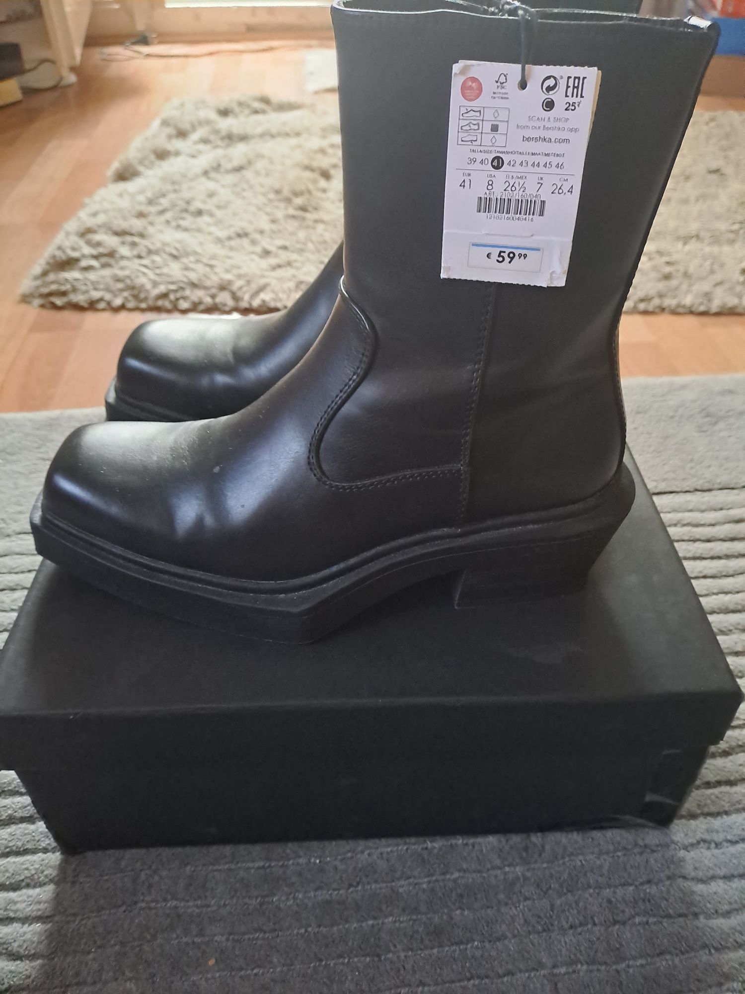 Ghete Bershka cu talpa volum 6 cm,model Rick Owens