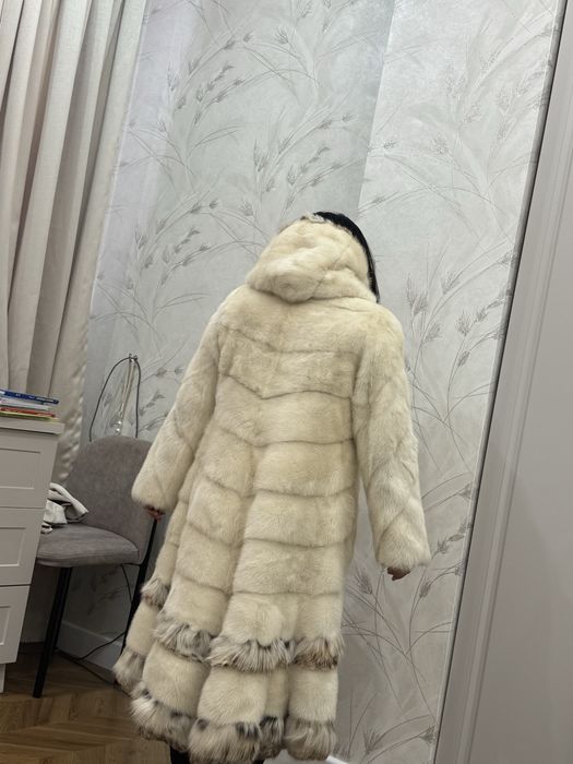 норковая шуба белая