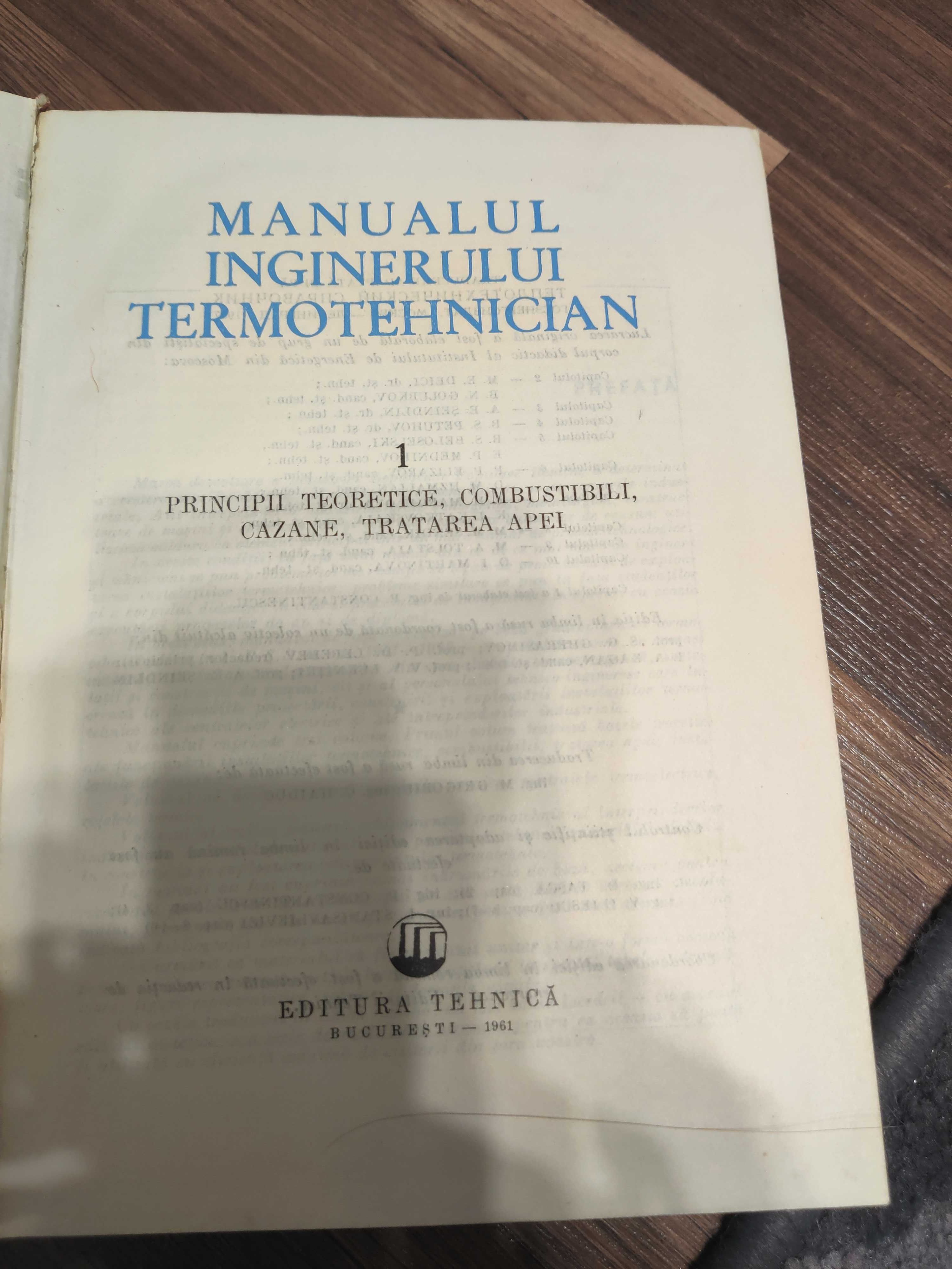 Manualul inginerului termotehnician volumul 1