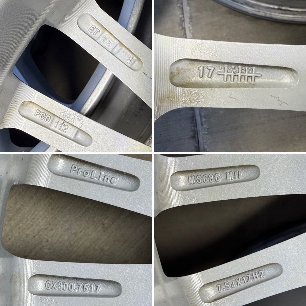 4бр. КАТО НОВИ 17” Джанти 5x112 за -MERCEDES/VW/VAG- 7,5Jx17H2, ET35
