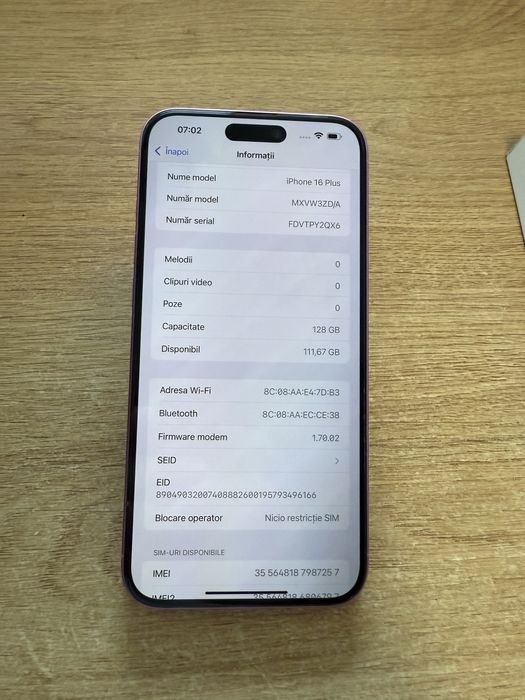 Iphone 16 plus roz