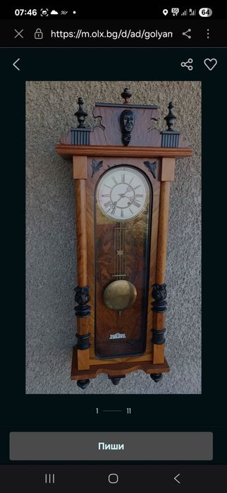 античен стенен часовник