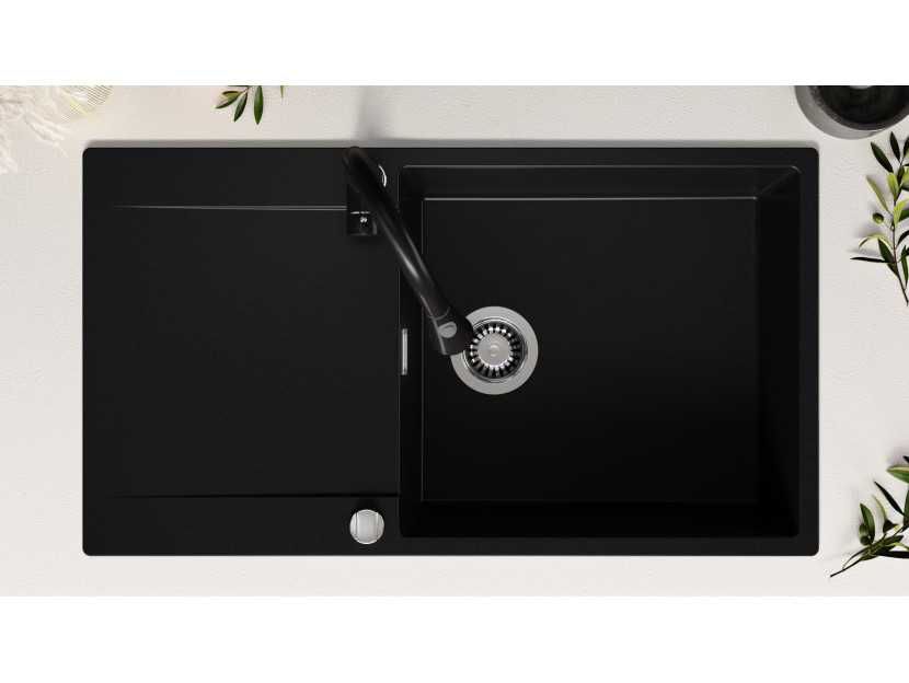 Кухненска Мивка от гранит модел Сан Франциско 900 x 500 mm - Черна