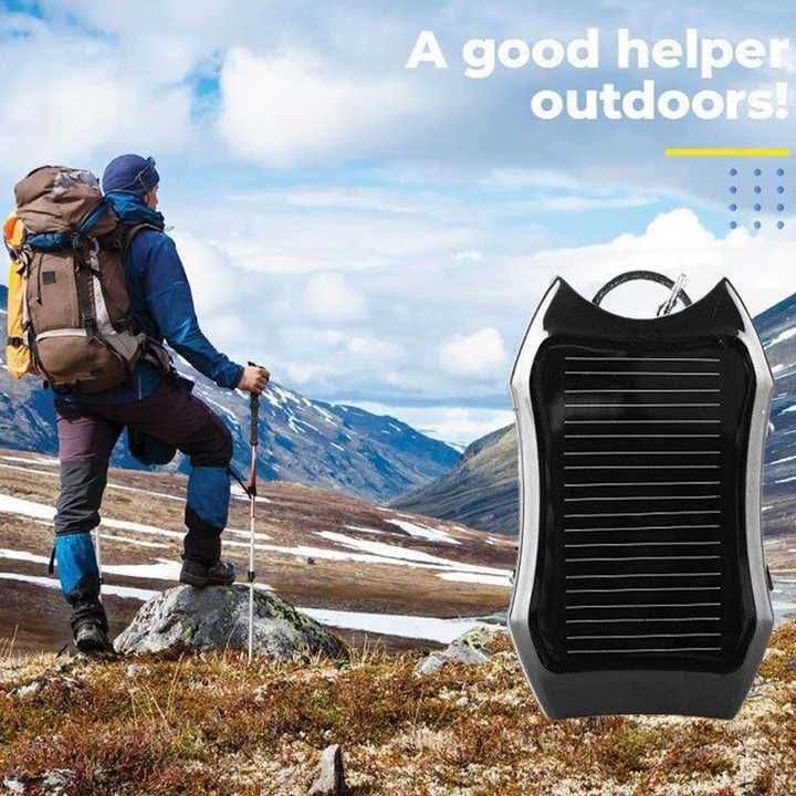 Solar Power Bank Keychain with LED Torch