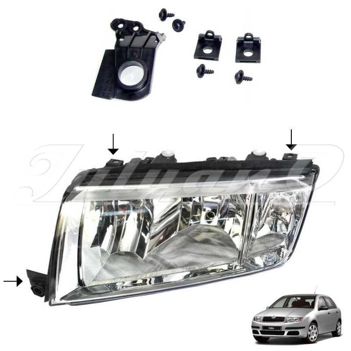Щипки за закрепване на фар за SKODA FABIA 1 (99-08г.)