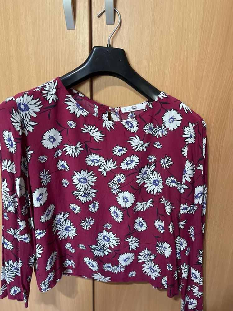 Bluza cu model floral Mango XS