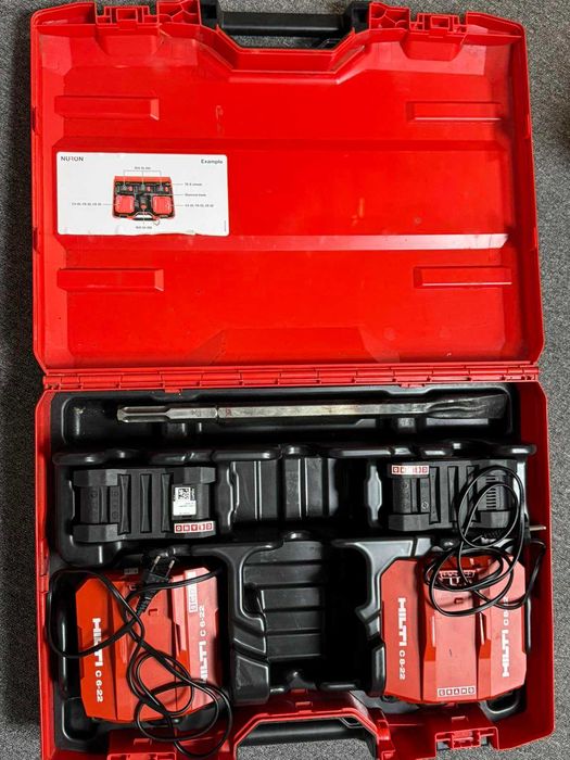 Hilti TE 2000-22 Nuron – къртач + 2 батерии + 2 зарядни + куфар + шило