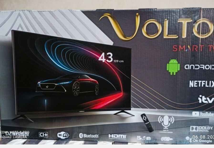 SMART ТВ Volto 43-9000, android TV, новый в упаковке