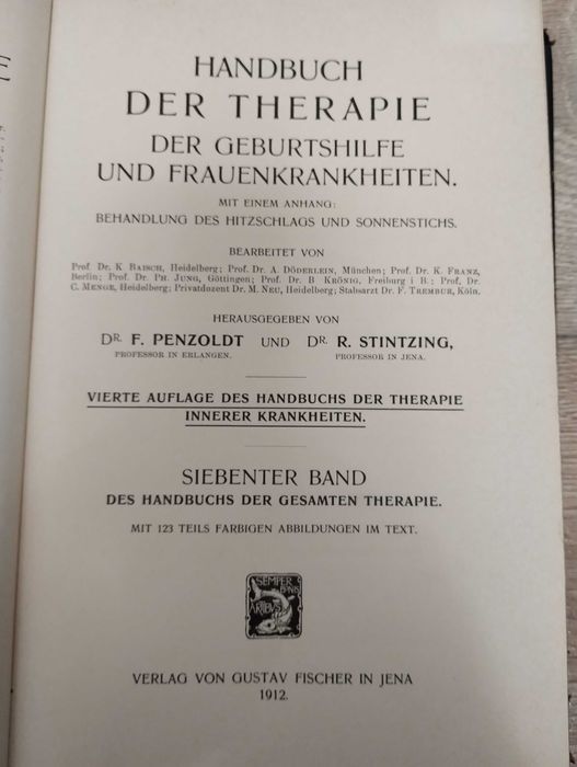 Carte medicina foarte veche 1912, in limba germana