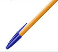 Ручка синяя с колпачком шариковая