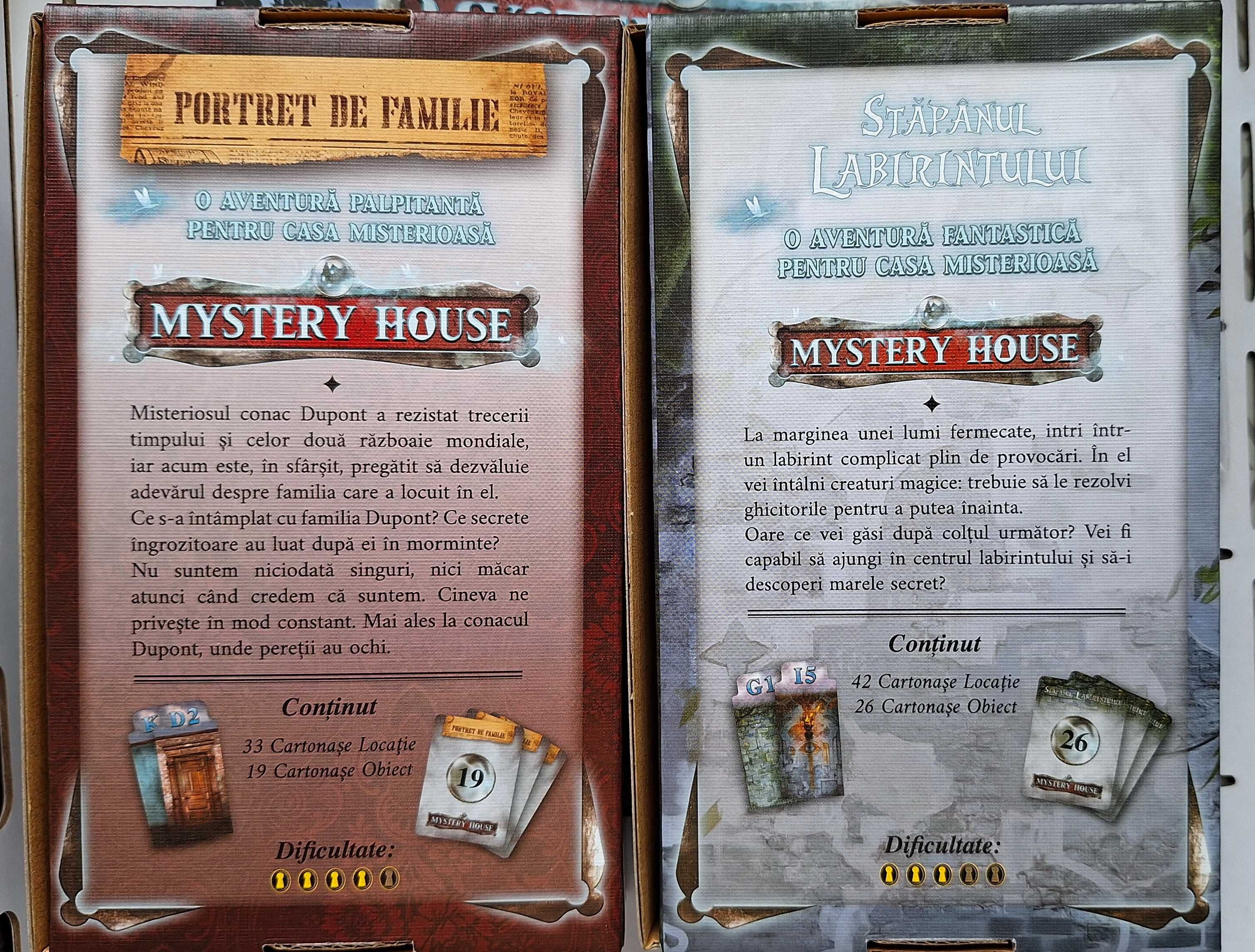 Joc ingenios tip escape room MYSTERY HOUSE Aventuri la cutie, romana