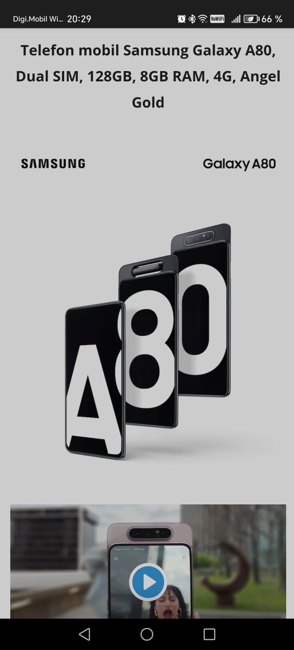 Vând telefon Samsung Galaxy A80