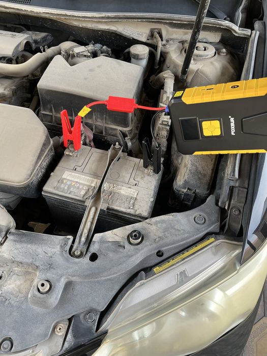 Прикурить авто бустером.