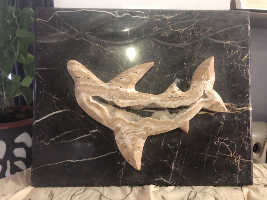 Tablou de marmura cu Delfin din piatra originala