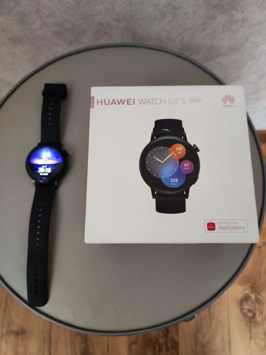 Смарт часы -42 мм, Huawei GT-3 с амолед дисплеем и  защитным стеклом