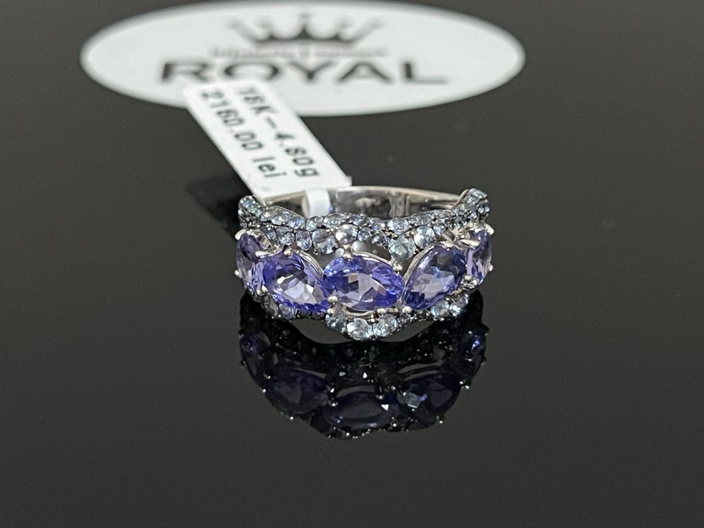 Bijuteria Royal CB : Inel aur 18K cu safir si tanzanit 4,80 grame