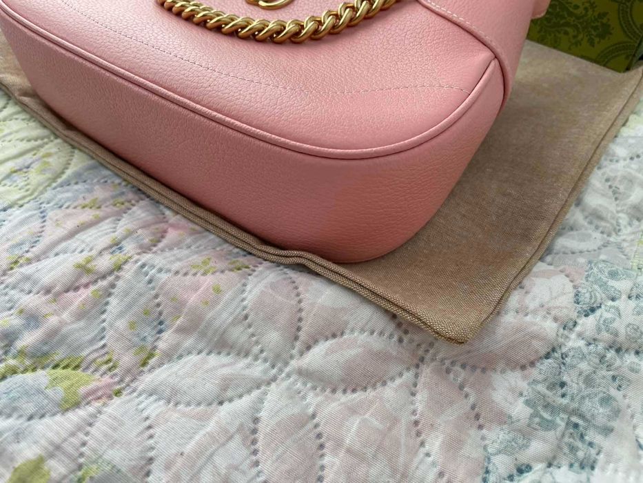 Гучи Розова Кожена чанта Оригинална Gucci Aphrodite Дръжка И Синджир