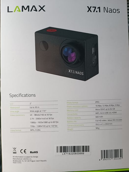 Camera  video LAMAX  X 7.1 NAOS
