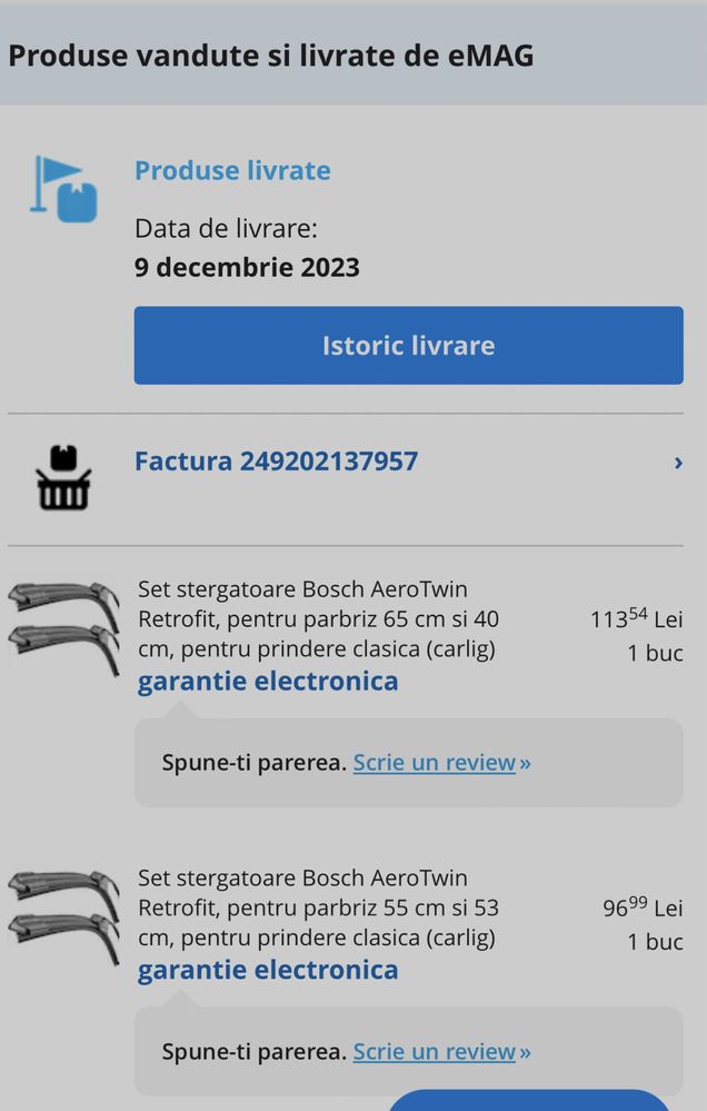 Bosch AeroTwin stergatoare stergator parbriz 55/53 NOI