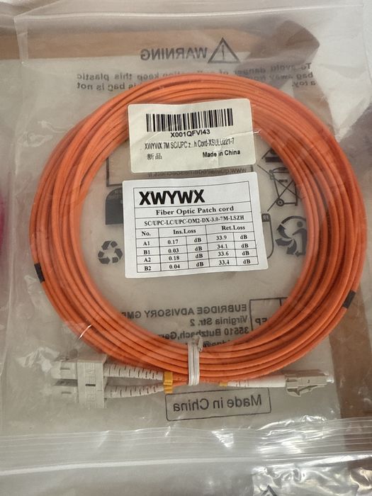 Cablu patch fibră optică 7m OM2/OM4 DX LSZH 3.0mm,duplex,LC FC SC ST