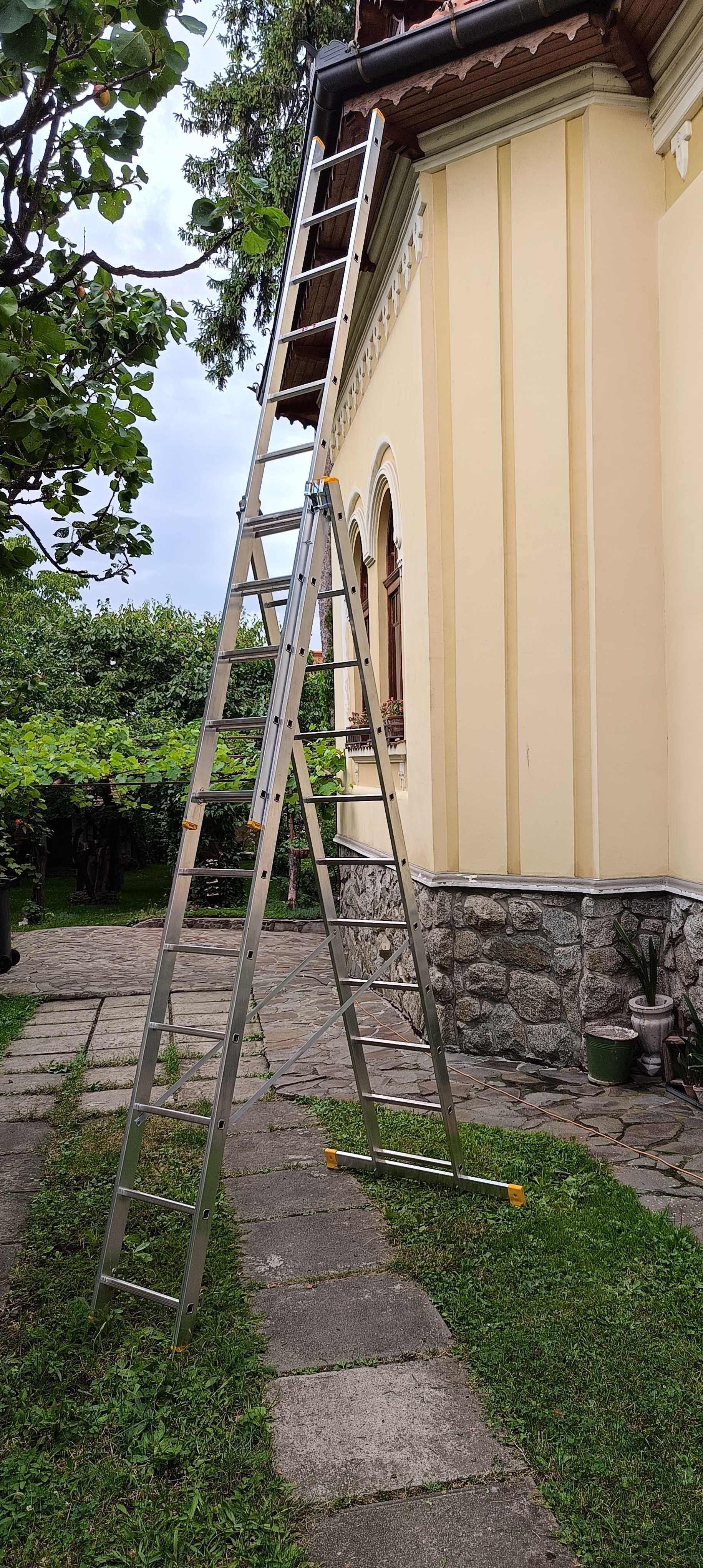 Scara aluminiu extensibila 3x11 trepte lungime tronson 3 m