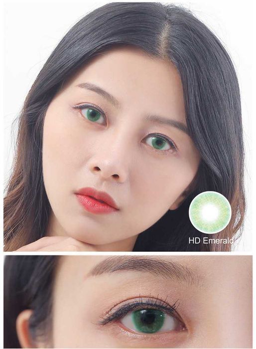 Emerald HD - Lentile de contact colorate verde anuale, pachet complet