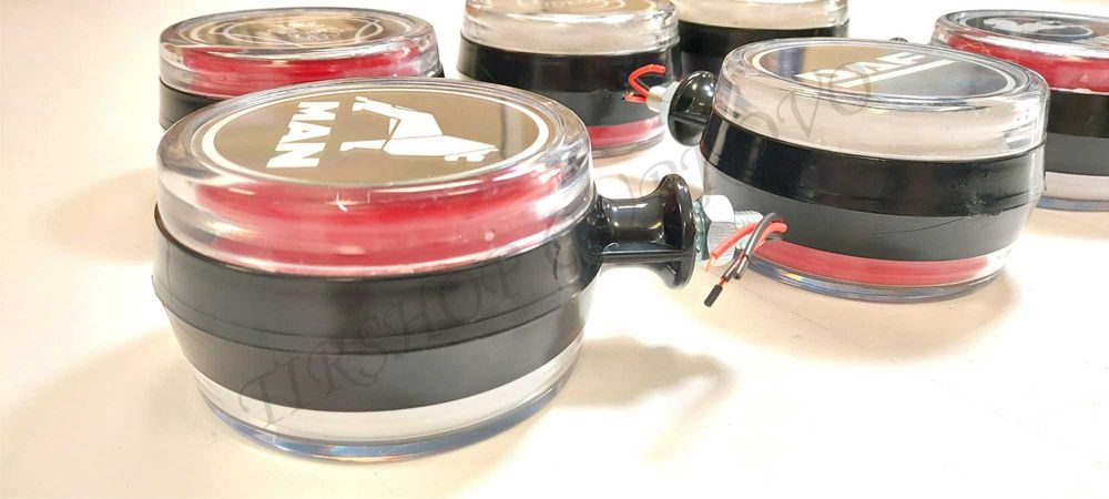 Светещи ЛЕД Габарити за огледало за камиони ОБЕЦИ Бяло-Червено 24V