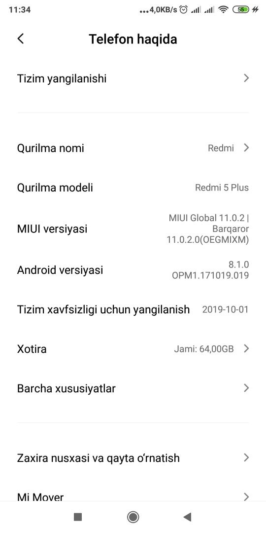 Redmi 5 plus 4/64gb