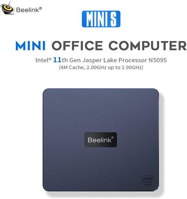 Mini PC Beelink Mini S,Intel N5095,8/256 GB SSD,Windows 11 Pro,sigilat