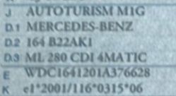 Mercedes ML w164 280 cdi 2008