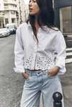 Къса риза с рязана дантела Зара Zara