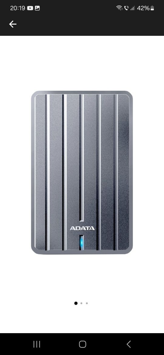 HDD Extern ADATA HC660 Slim Metal 2TB,  2.5", USB 3.1 (samsung,iphone)