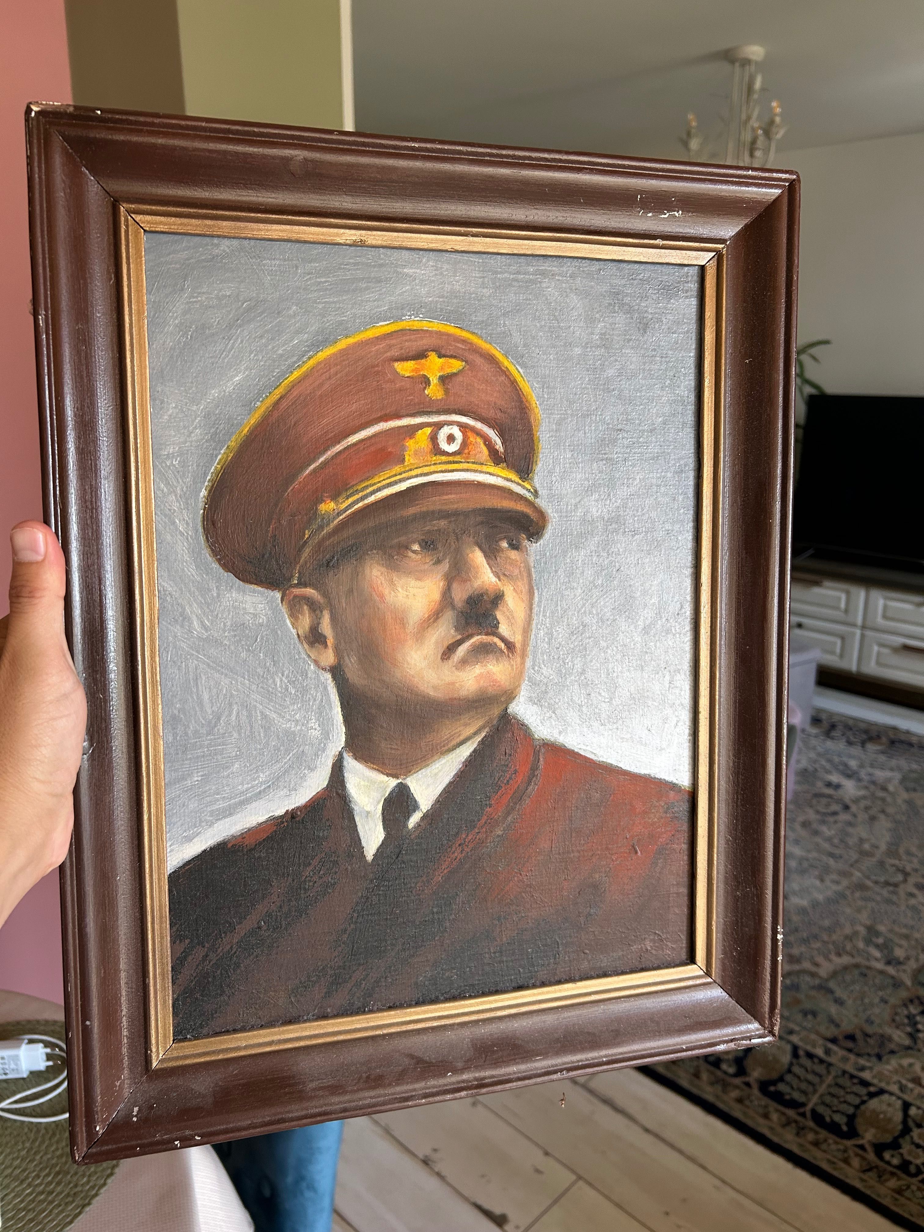 Антикварен маслен портрет на Хитлер