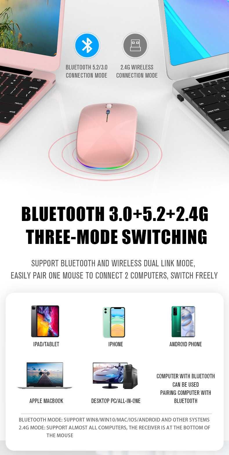 Mouse Wireless Bluetooth reincarcabil
