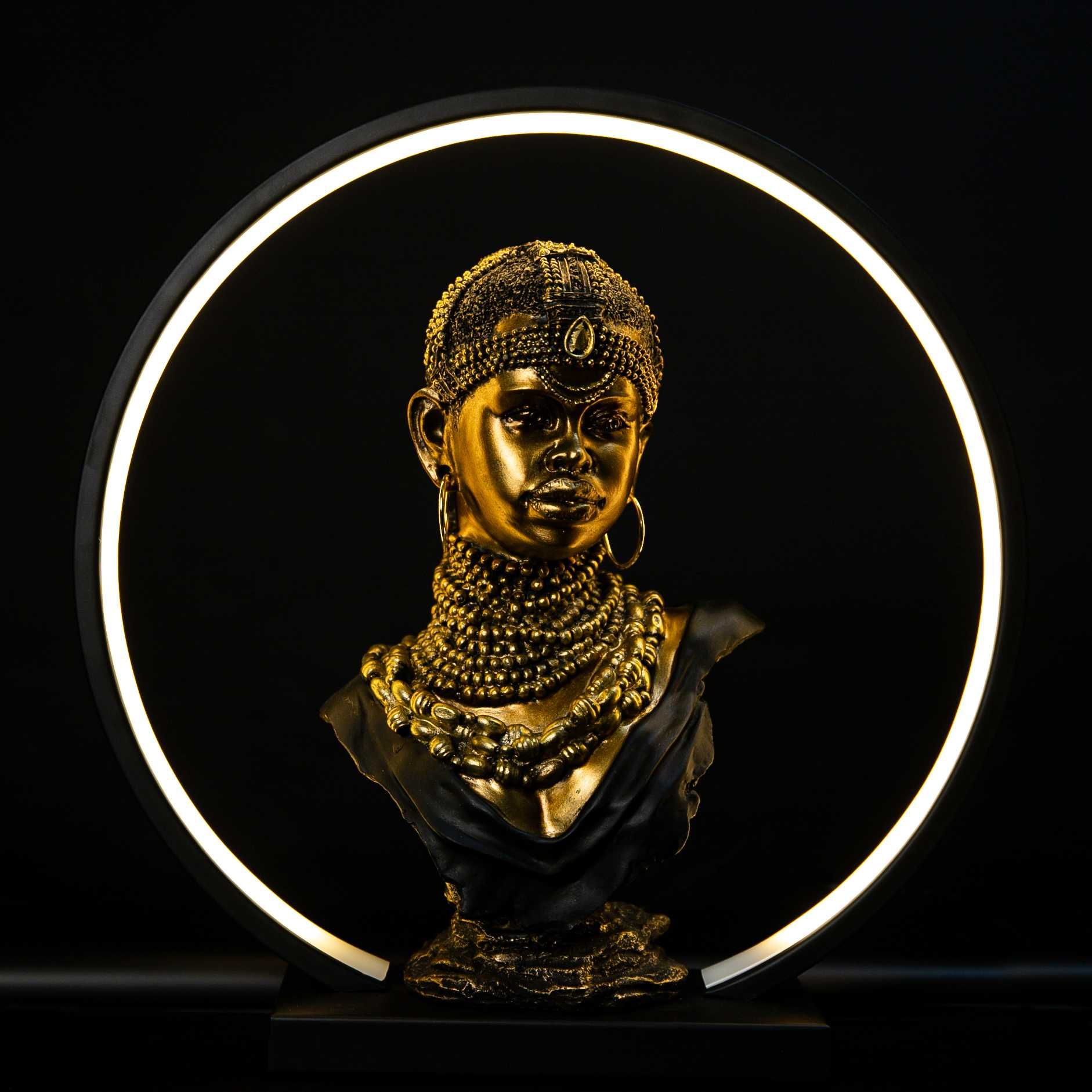 Figurina decorativa tip bust cu iluminare FEMEIE AFRICANA